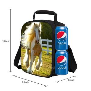Horse Print Cooler Bag- Stallion Pattern Drink Holder Customized