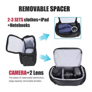 Large Capacity Lightweight Multi-functional Water-resistant Shoulder Camera Bag