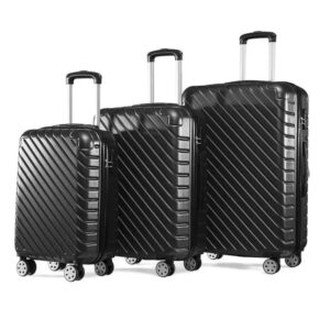 3PCS Set ABS Travel Trolley Luggage with 4 Spinner Wheels