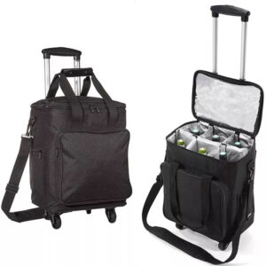 Removable Rolling Thermal Insulation Picnic Polyester Fresh-Keeping Trolley Cooler Bag with Wheels