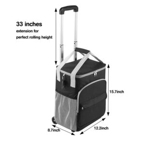 Custom Wheeled Roller Shopping Rolling Ice Insulated Lunch Food Trolley Cooler Bag