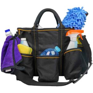 Custom Open Top Cleaner Spray Bottle Pockets Car Large Storage Organizer Car Detailing Care Kit Tool Bag