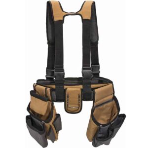 Heavy Duty Carpenters Professional Construction 1680D Electrician Waist Tool Belt With Suspenders