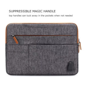 Multi-Functional Laptop Sleeve Business Briefcase Messenger Bag with USB Charging Port for 14 Inches