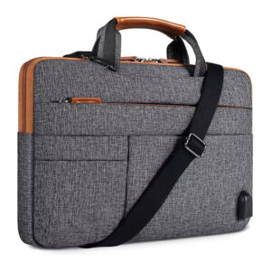 Multi-Functional Laptop Sleeve Business Briefcase Messenger Bag with USB Charging Port for 14 Inches