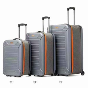 Lightweight Travel Carry on Suitcase PC+Oxford Waterproof Expandable Soft Fabric Frame Foldable Ultrathin Trolley Luggage