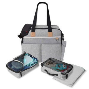 Extra Large Capacity Portable with Changing Pad & Stroller Attachment Diaper Bag