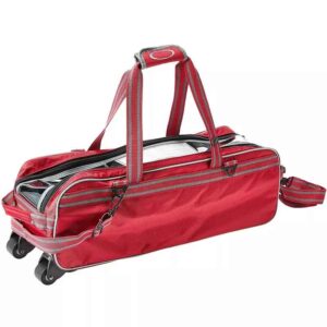 Factory OEM/ODM Transparent Top 3 Ball Tote Rolling Bowling Bag with Wheels