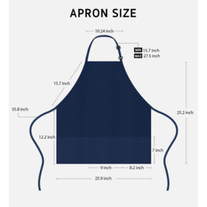Water Resistant Cooking Kitchen Aprons for BBQ Drawing, Women Men Chef