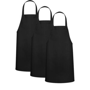 Portable Kitchen Crafting BBQ Drawing Outdoors Unisex Black Apron