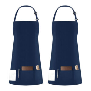 Water Resistant Cooking Kitchen Aprons for BBQ Drawing, Women Men Chef
