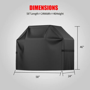 Heavy Duty Waterproof Dustproof BBQ Grill Cover with Adjustable Velcro Strap