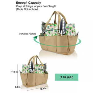 Canvas Large Reusable Lightweight Portable Heavy Duty Tote Waterproof Sturdy Garden Tool Bag for Women