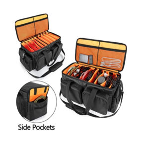 12-Slot Sound Equipment DJ Gear Large Cable File Musician Gig Bag