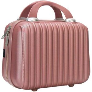 Makeup Travel Case Hard Cosmetic Organizer Bag Small Makeup Bag Box Retro Mini PC ABS Carrying Suitcase for Women Girls