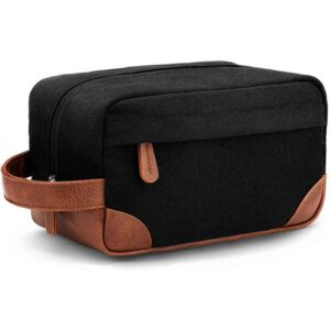 Toiletry Bag Hanging Dopp Kit for Men Water Resistant Canvas Shaving Bag with Large Capacity for Travel Black