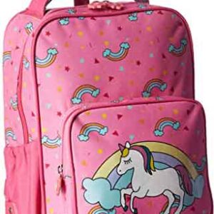 Kids’ Girls Red Sparkle Rolling School Backpack with Wheels
