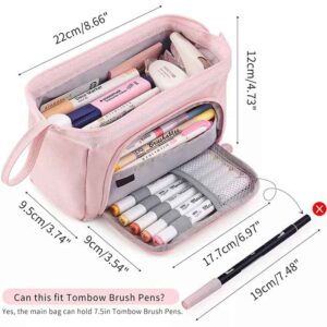 Large Capacity Clear Cute Kids Cute Handheld Canvas Pencil Case Bag for Girls