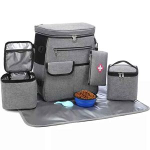 Airline Approved Dog Food Tote Organizer and Pet First Aid Pouch Large Weekend Hiking Camping Pet Bag for Travel