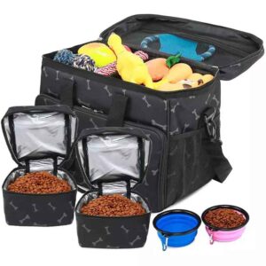 Pet Weekend Dog Travel Bag Tote for Pets Food Bag Includes 2X Food Storage