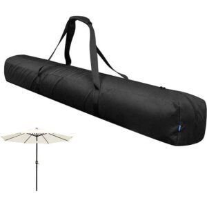 Patio Umbrella Storage Bag 420D Waterproof Dust Proof Outdoor Umbrella Carry Bag Fits for Home Storage Carrying Traveling & More Patio Hammock and Steel Stand Storage Bag 67″ Lx 7″ Wx 7″ H Black