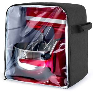 Kitchen 6-8 Quart Mixers and Extra Accessories Dust Storage Bag Cover with a Bottom Padding Pad and Clear Front Panel