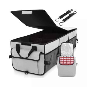 Super Capacity Multi Compartments Collapsible Car Trunk Storage Organizer With Cooler Bag