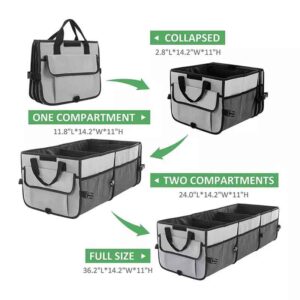 Super Capacity Multi Compartments Collapsible Car Trunk Storage Organizer With Cooler Bag