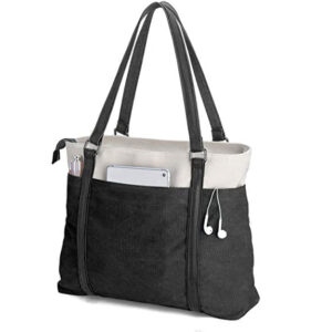 Lightweight Women Canvas 15.6 Inch Laptop Tote Bag for Work