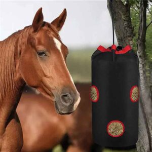 Custom Cylindrical Foldable Horse Hay Bale Storage Bag with Slow Feed