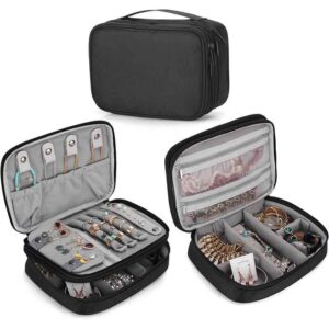 High Capacity Compact jewelry organizer case travel velvet jewelry storage bag