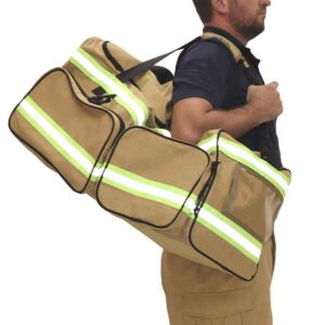 Large Capacity Firefighter PPE and Personal Equipment Fire Fighter Turnout Bag with Reflective Strap