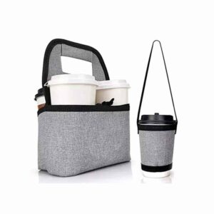 Portable Coffee Cup Holder Reusable Drink Carrier Collapsible Drinking Coffee Bottles Storage Bag with Single Drink Tote Bag