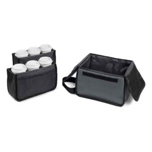 Custom Reusable Coffee Cup Holder Drink Caddy Carrier Beverage Delivery Bag with Dividers