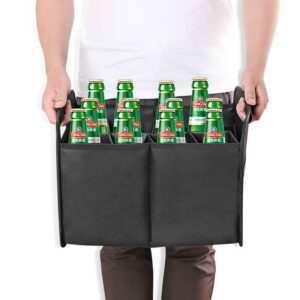 Large Capacity Beer Holder Collapsible Protects Carry Glassware Liquor Storage Box Foldable 12 Bottle Wine Carrier