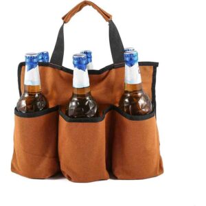 Reusable 6 Pack Beverage Caddy Drink Carrier Cup Holder Portable Beer Cooler Tote Bag