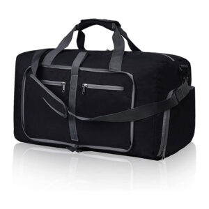 65L Foldable Waterproof Travel Duffle Bags with Shoes Compartment and Adjustable Strap for Men Women