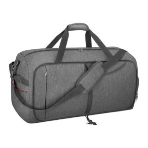 65L Travel Duffel Bag Foldable Weekender Bags with Shoes Compartment for Men Women