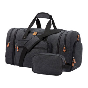 Large Canvas Duffle Bag Multifunction Travel Overnight Carry on Bag with Shoe Compartment