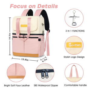 Customize Fashion Stylish Waterproof Leakproof Insulated Soft Cooler Backpack for Women Travel Work Beach
