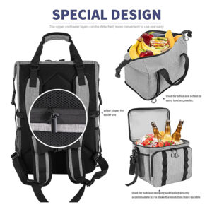 30 Cans Waterproof Leak Proof Soft Double Layer Detachable Multifunctional Insulated Cooler Backpack